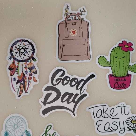 🍄Set of 21 Floral Positive Slogan Stickers - Picture 4 of 10